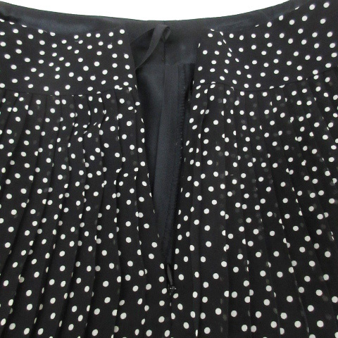  Indivi INDIVI pleated skirt knee height dot pattern polka dot pattern 38 white black white black /FF40 lady's 