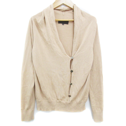  Untitled UNTITLED knitted cardigan thin middle height silk plain 2 beige /FF12 lady's 