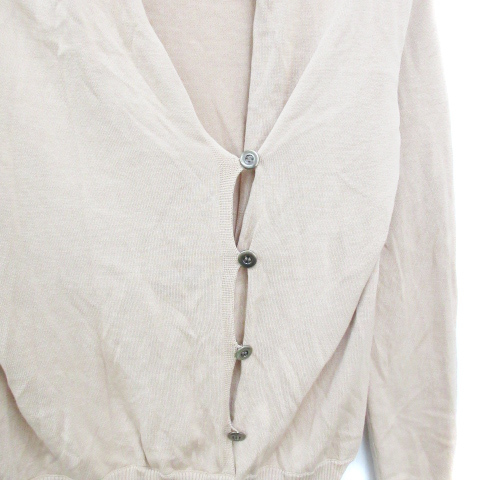  Untitled UNTITLED knitted cardigan thin middle height silk plain 2 beige /FF12 lady's 