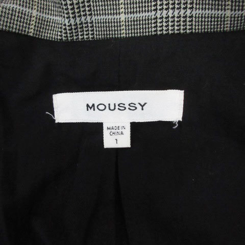  Moussy moussy tailored jacket middle height double button total lining Glenn check pattern 1 black black gray /YM40 lady's 