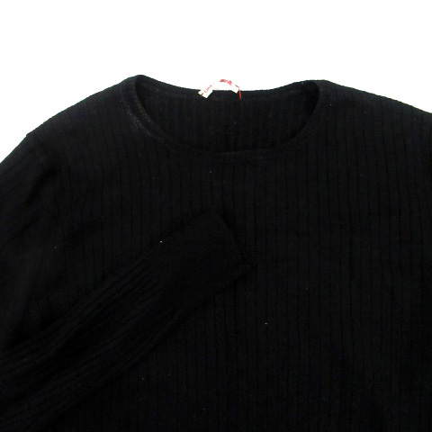  Dress Terior DRESSTERIOR knitted cut and sewn rib round neck long sleeve wool silk . black black /HO4 lady's 