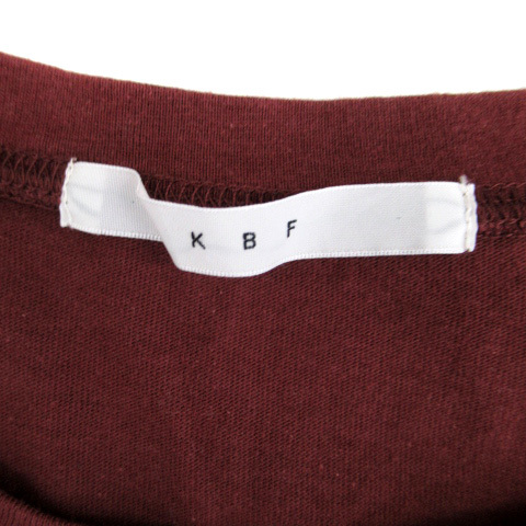 ケイビーエフ KBF アーバンリサーチ Tシャツ カットソー 半袖 ラウンドネック プリント ONE ボルドー /SM14 レディース_画像4