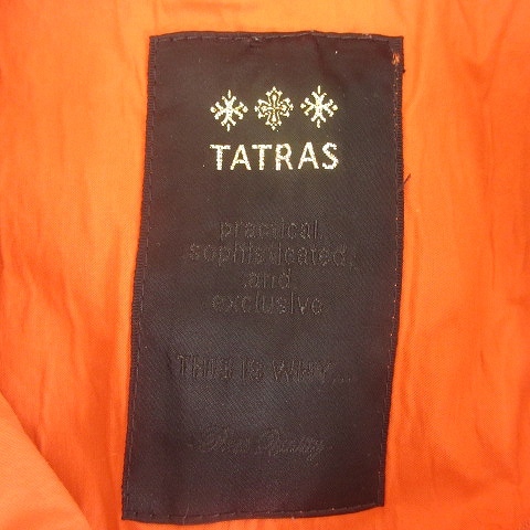 タトラス TATRAS トレンチコート 比翼ボタン ロング コットン 2 M オレンジ ■GY11 レディース_画像4