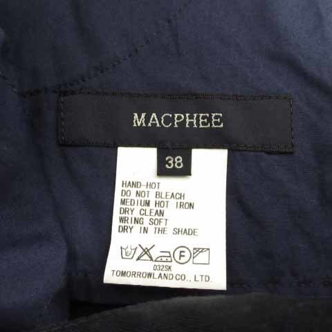 マカフィー MACPHEE トゥモローランド パンツ スリム ストレッチ 日本製 コットン ネイビー 紺 38 レディース_画像7