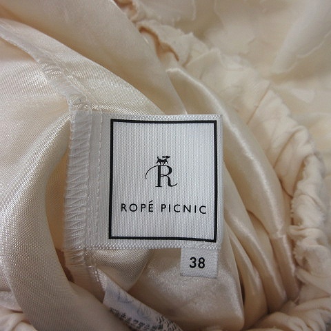 ロペピクニック ROPE Picnic フレアスカート ギャザー ミモレ ロング 花柄 38 白 オフホワイト /YI レディース_画像5
