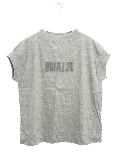 バジーレ BASILE 28 パイル ロゴ カットソー 9 グレー フレンチスリーブ Tシャツ トップス レディースの画像1