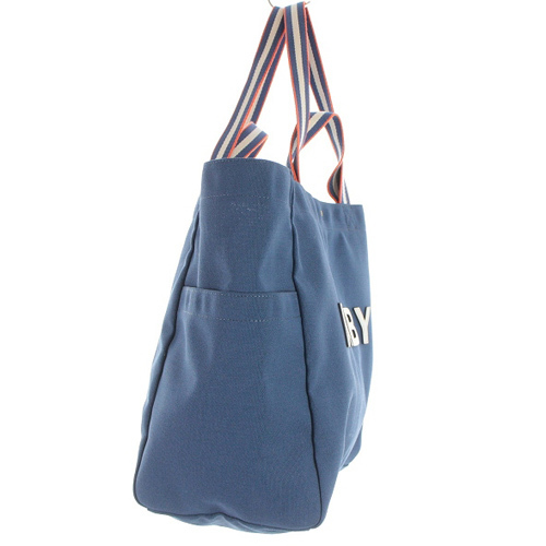 アニヤハインドマーチ ANYA HINDMARCH Baby Household Tote トートバッグ ハンドバッグ ショルダーバッグ 2way ロゴ キャンバス 紺 ネイビ_画像5