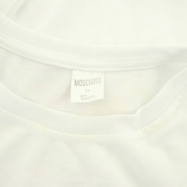 モスキーノ MOSCHINO for 25ans カットソー Tシャツ 半袖 プリント クルーネック 白 ホワイト /MY ■GY99 レディース_画像3