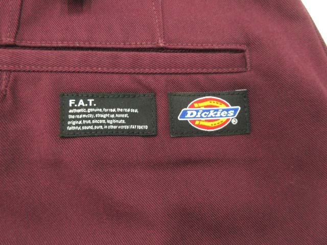 エフエーティー FAT ディッキーズ Dickies SLACKIES スラックス ワークパンツ ワイドパンツ ボルドー TITCH メンズ_画像4