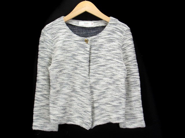  Beams laitsuBEAMS Lights jacket no color knitted lame 7 minute sleeve 38 white black lady's 