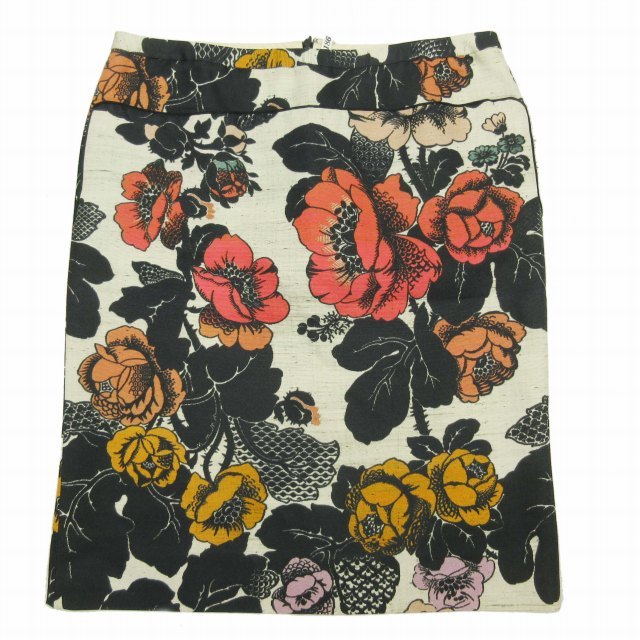 ドリスヴァンノッテン DRIES VAN NOTEN 花柄 タイト スカート ハーフ ひざ丈 コットン × レーヨン ストレッチ ボタニカル 総柄_画像1