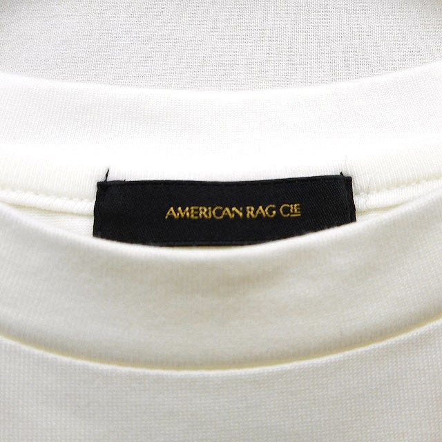 アメリカンラグシー AMERICAN RAG CIE カットソー Tシャツ 無地 シンプル フリル 五分袖 丸首 コットン 綿 F アイボリー /HT21 レディース_画像3