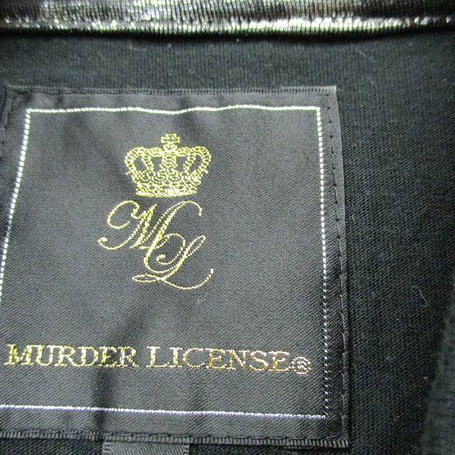 マーダーライセンス Murder License ポロシャツ 半袖 コットン ワンポイント 44 ブラック 黒 /KT20 メンズの画像3