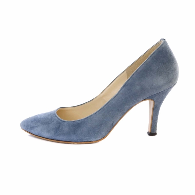  Spick & Span Spick&Span pumps high heel po Inte dotu suede 23.5cm sombreness blue /IN #OS lady's 