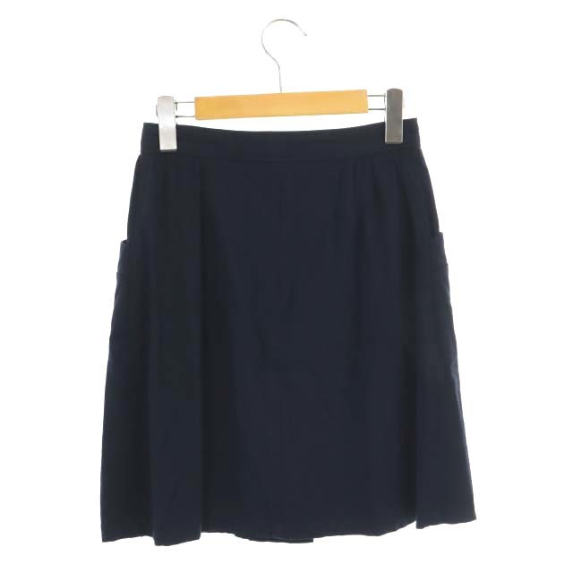  A.P.C. A.P.C. front button linen flair skirt knee height S navy blue navy /MF #OS lady's 