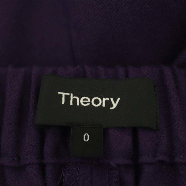 セオリー theory LIGHT SAXONY CLEAN CROP パンツ ワイド フレア イージー ウール 0 紫 パープル /DO ■OS レディース_画像3