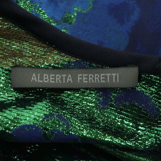 アルベルタ フェレッティ ALBERTA FERRETTI ジャガードワンピース 膝丈 ノースリーブ 総柄 I38 マルチカラー /DO ■OS レディース_画像3