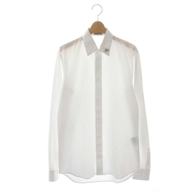 クリスチャンディオール Christian Dior BEEビジュー付き比翼仕立て シャツ 長袖 37 白 ホワイト 013C501F1581 /CM ■OS メンズ