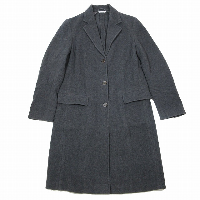 マックスマーラ MAX MARA 白タグ チェスターコート カシミヤ混 ロング ジャケット ブルゾン 42 グレー/6?B7 レディース_画像1