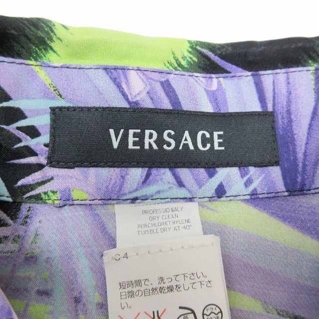 極美品 ジャンニヴェルサーチ ヴェルサーチェ GIANNI VERSACE ヴィンテージ シルク シャツ フローラル フラワープリント 総柄 花柄 HE7_画像5