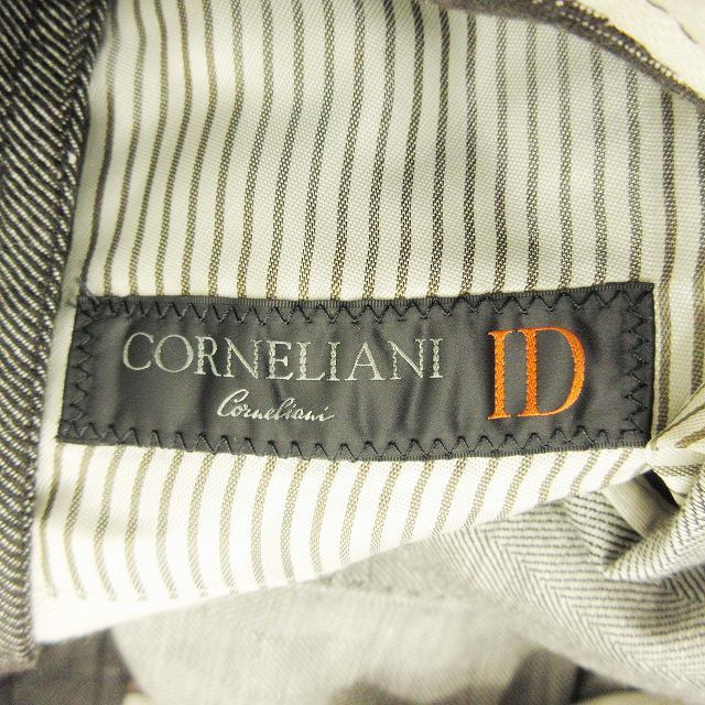 美品 コルネリアーニ Corneliani リネン コート ジャケット ブルゾン アウター ヘリンボーン レイヤードデザイン サイズ46 グレー HE7_画像7