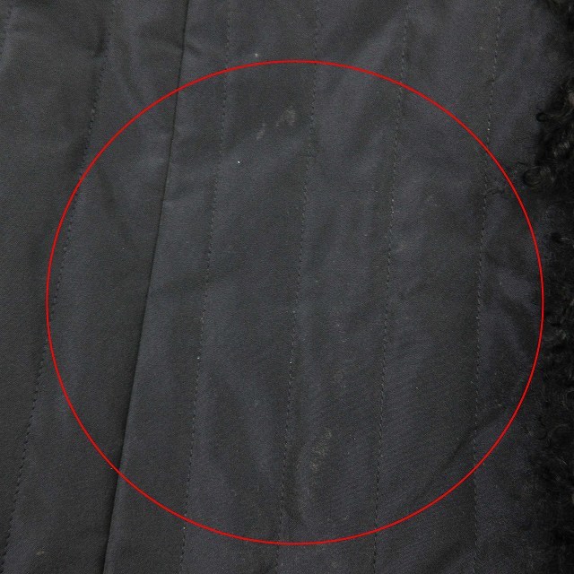 チヴィディーニ CIVIDINI ファー コート シルク混 羊革 ボアカラー ジャケット ブルゾン 上着 アウター 40 黒 ブラック レディース_画像7