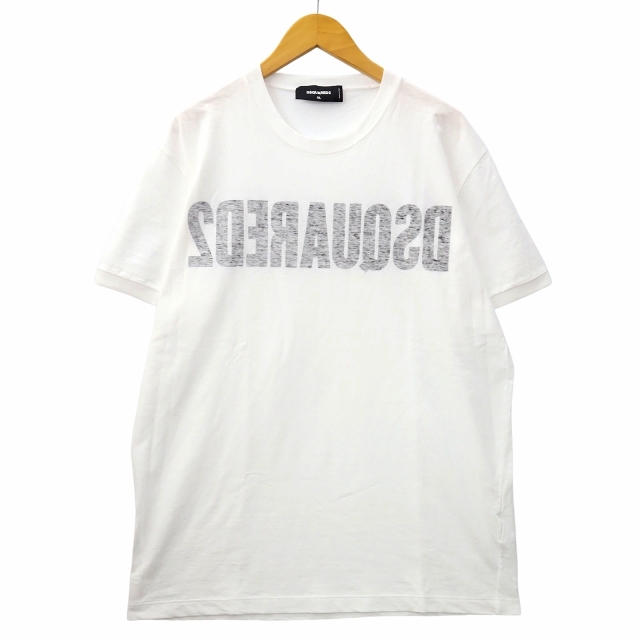 新品】DSQAURED2 クルーネック ロゴ Tシャツ ホワイト XLサイズ-