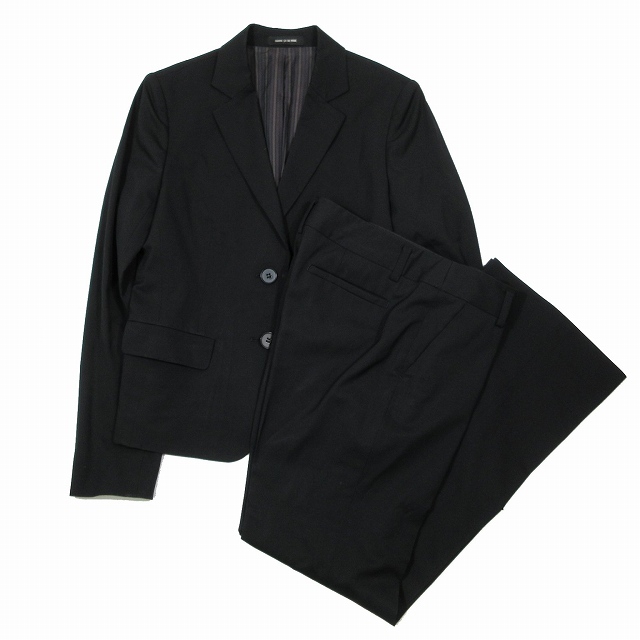 コムサデモード COMME CA DU MODE スーツ セットアップ テーラードジャケット ブレザー スラックス センタープレス 9 黒 ブラック/2▲B7 レ