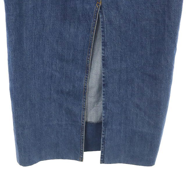  McAfee MACPHEE Tomorrowland 21SS хлопок Denim I линия maxi юбка длинный разрез 32 синий голубой /HK #OS женский 