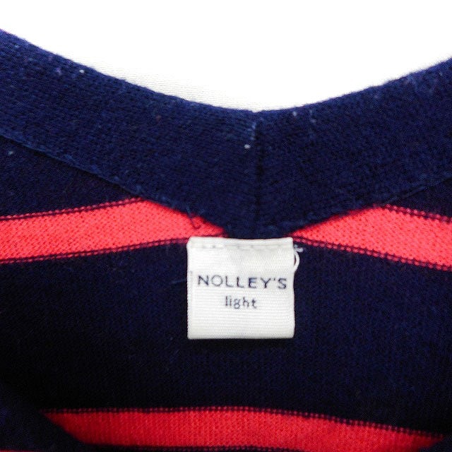 ノーリーズ Nolley's ニット ボーダー柄 チュニック Vネック 長袖 ネイビー 紺 ピンク /FT29 レディース_画像3