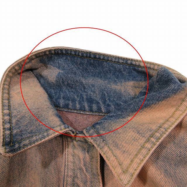  Fendi FENDI Vintage hige reticulum bleach processing Denim jacket blouson coverall short I42 pink blue group /7