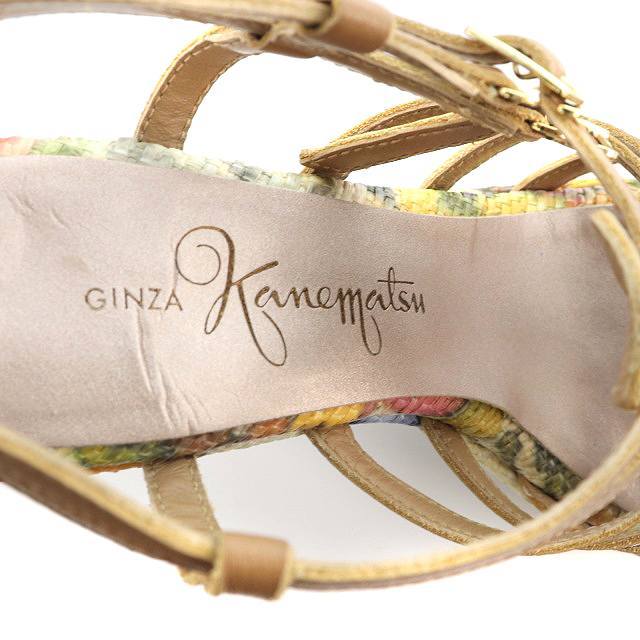  Ginza Kanematsu GINZA Kanematsug LUKA sandals high heel 23.0cm beige /MF #OS lady's 