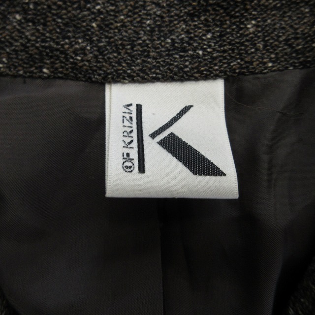 クリッツィア KRIZIA セットアップコート ジャケット スカート スーツ シルク混 大きいサイズ 40 42 茶 ブラウン レディース♪７_画像7