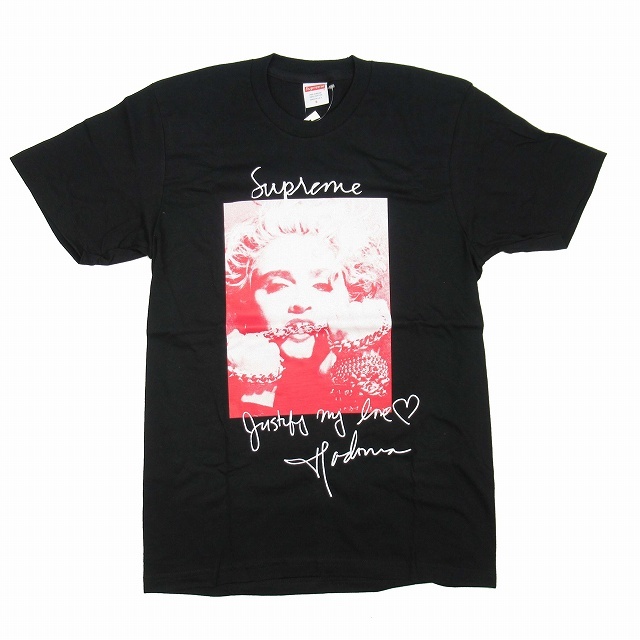 未使用品 18aw シュプリーム SUPREME MADONNA TEE Tシャツ マドンナ グラフィック プリント ロゴ メッセージ 半袖 プルオーバー S 黒