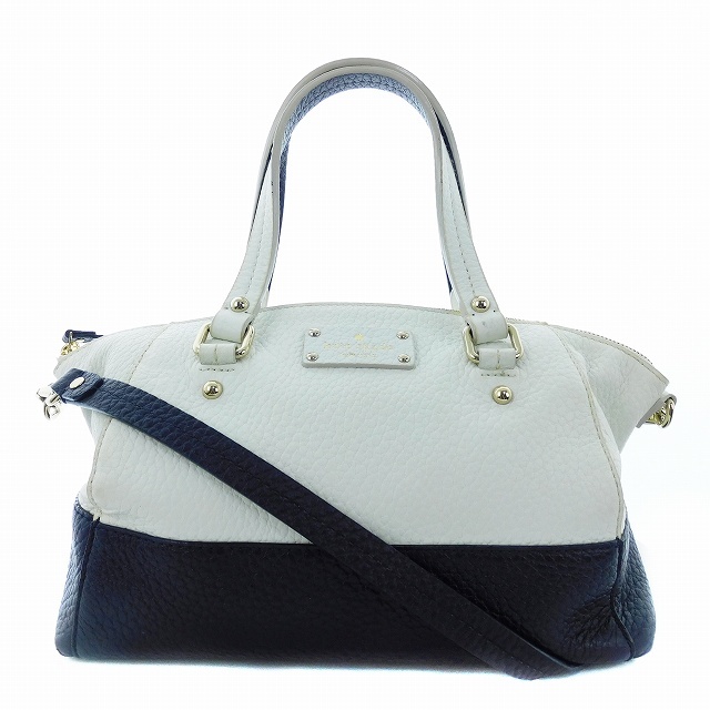 最初の ロゴ レザー 牛革 バイカラー 2way ショルダー ハンドバッグ 最初の ロゴ レザー 牛革 バイカラー 2way ショルダー ハンドバッグ