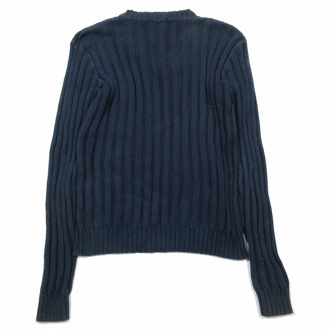 アニエスベーオム Agnes b. homme コットン ニット セーター Vネック 長袖 カットソー 1 ネイビー/11▲B7 メンズ_画像2