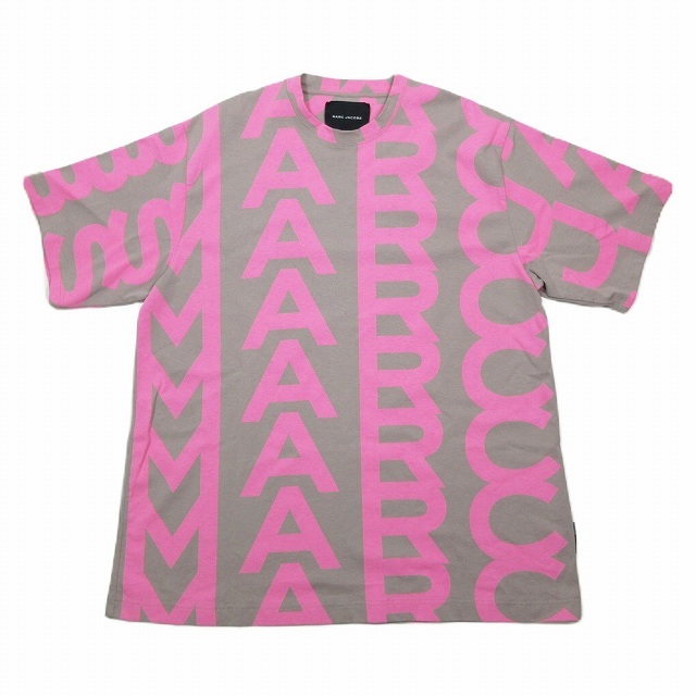 マークジェイコブス MARC JACOBS MONOGRAM BIG T-SHIRT モノグラム ビッグ Tシャツ 半袖 プリント ロゴ クルーネック カットソー O/S グレ_画像1