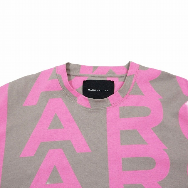 マークジェイコブス MARC JACOBS MONOGRAM BIG T-SHIRT モノグラム ビッグ Tシャツ 半袖 プリント ロゴ クルーネック カットソー O/S グレ_画像3