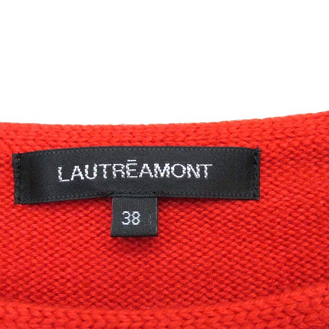 ロートレアモン LAUTREAMONT ニット セーター 長袖 ウール シンプル 38 レッド 赤 /KT29 レディースの画像3