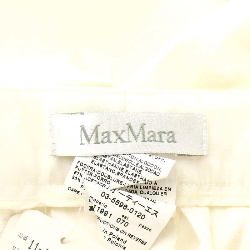 マックスマーラ MAX MARA パンツ スラックス ジッパーフライ コットン 42 M 白 ホワイト /AN22 レディースの画像3
