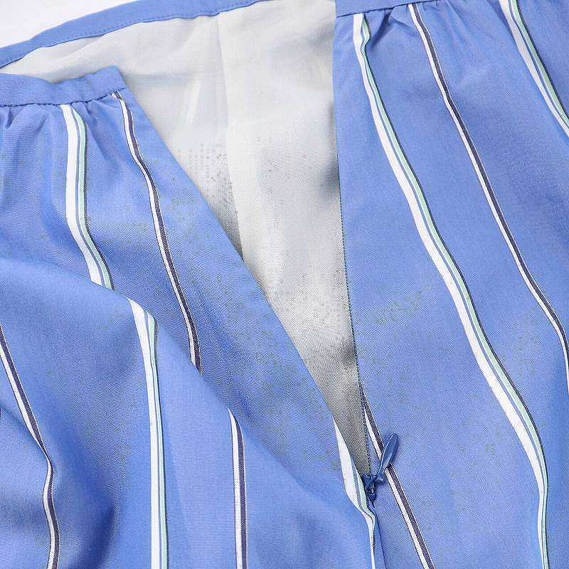イエナ IENA 21SS ストライプギャザーティアードスカート フレア ロング サイドジップ 38 M 青 ブルー /UY15 ■OF レディースの画像5