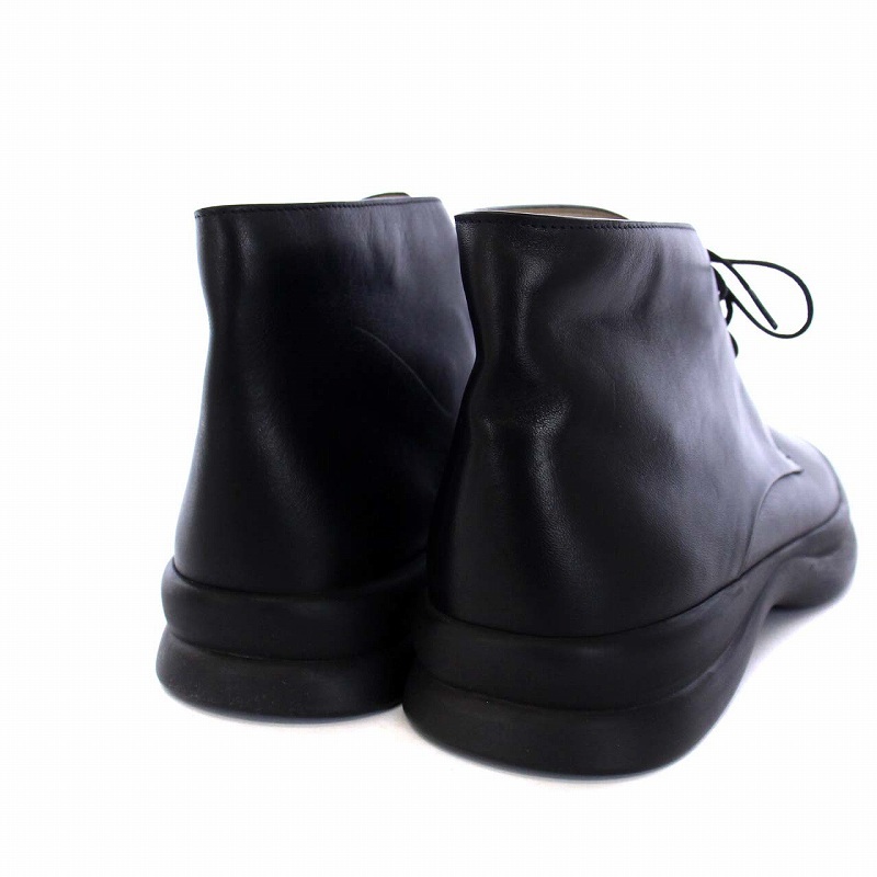 ザロウ THE ROW Town Lace Up Leather Ankle Boots タウンレースアップ アンクルブーツ チャッカブーツ レザー 40 27cm 黒 ブラック_画像3