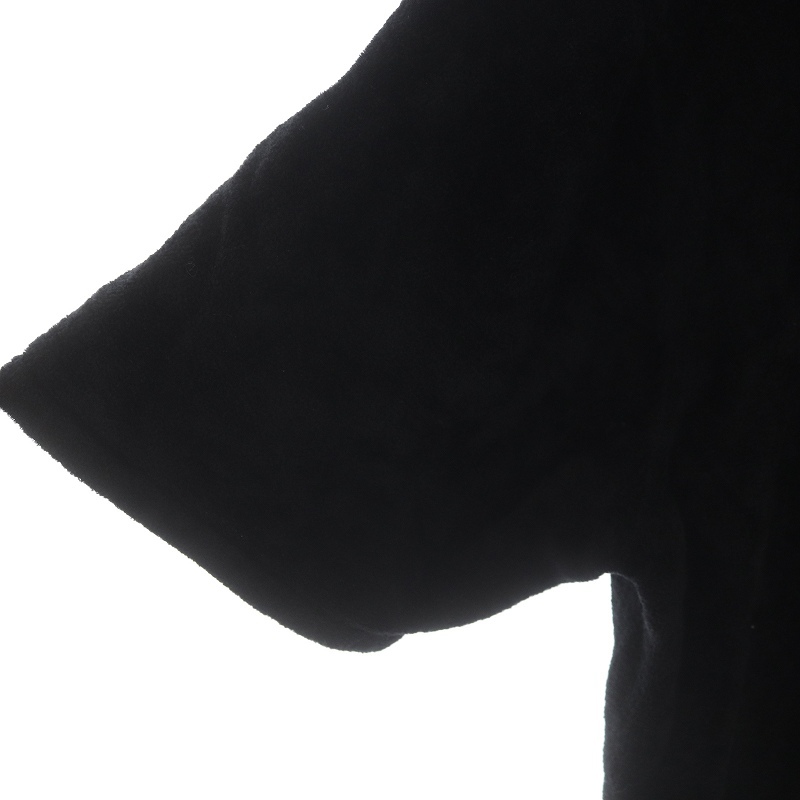 メティキュラスニットウェア meticulous knitwear 20SS ベロアシャツ 半袖 オープンカラー ナイロン L 黒 ブラック /SI37 メンズ_画像4