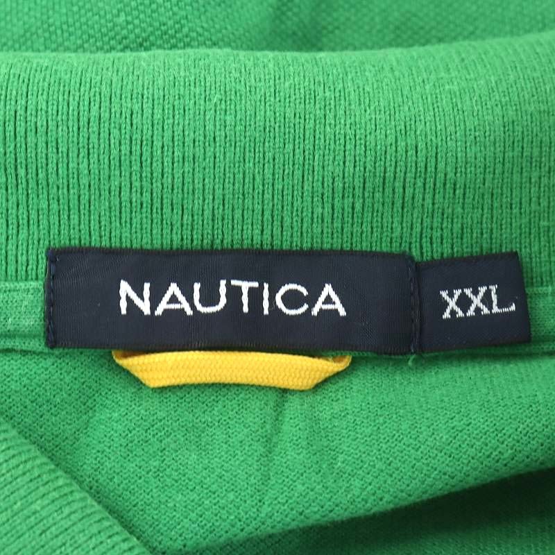 ノーティカ NAUTICA ポロシャツ 半袖 ボーダー コットン XXL 緑 グリーン /AN36 ■OM メンズ_画像3