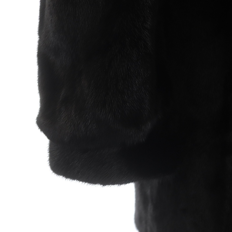 アメリカンレジェンド American Legend 毛皮コート ファーコート ミドル ダークミンクシェアード F 黒 ブラック ■GY09 /SI25_画像6