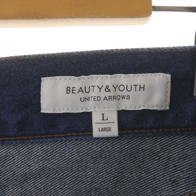 B&Y ユナイテッドアローズ BEAUTY&YOUTH ビューティー&ユース デニムパンツ ジーンズ テーパード ジッパーフライ L インディゴブルー_画像3