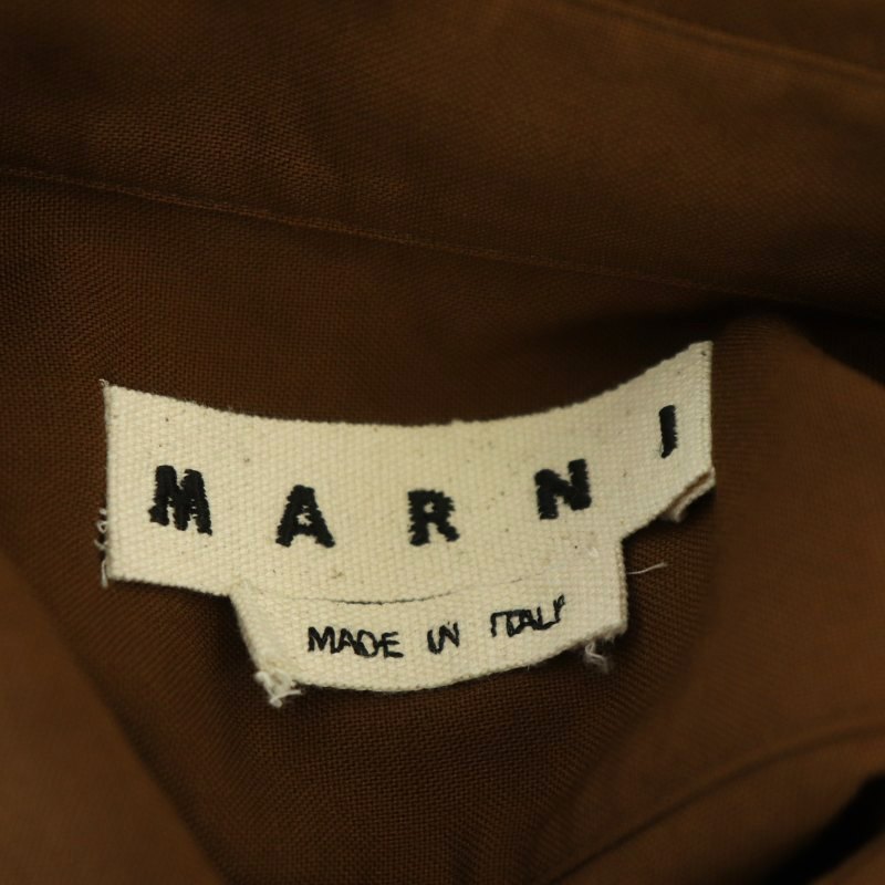  Marni MARNI 21SS шерсть тропический постоянный цвет рубашка длинный рукав 46 чай Brown CUMU0061A0 /HK #OS мужской 