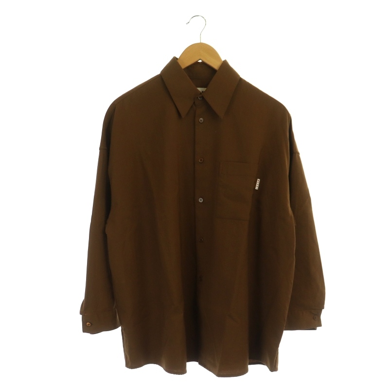 Marni MARNI 21SS шерсть тропический постоянный цвет рубашка длинный рукав 46 чай Brown CUMU0061A0 /HK #OS мужской 