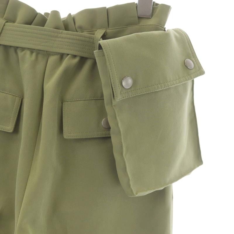 アメリ AMERI POCKET BELT PANTS パンツ テーパード ジップフライ タック S ライトカーキ /BD ■OS レディース