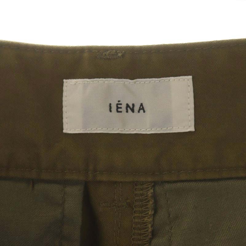 イエナ IENA 21AW コットンサテンカーゴパンツ テーパード タック ジッパーフライ 38 カーキ /DO ■OS レディース_画像3